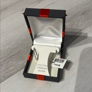 Diamond Sterling Silver Women’s Hoop Earrings